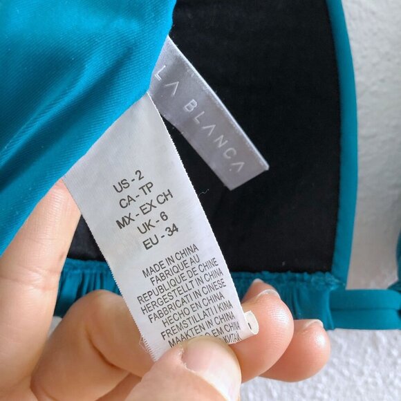 LA BLANCA Earth Goddess Halter Bikini Top Size 2 - Picture 5 of 8